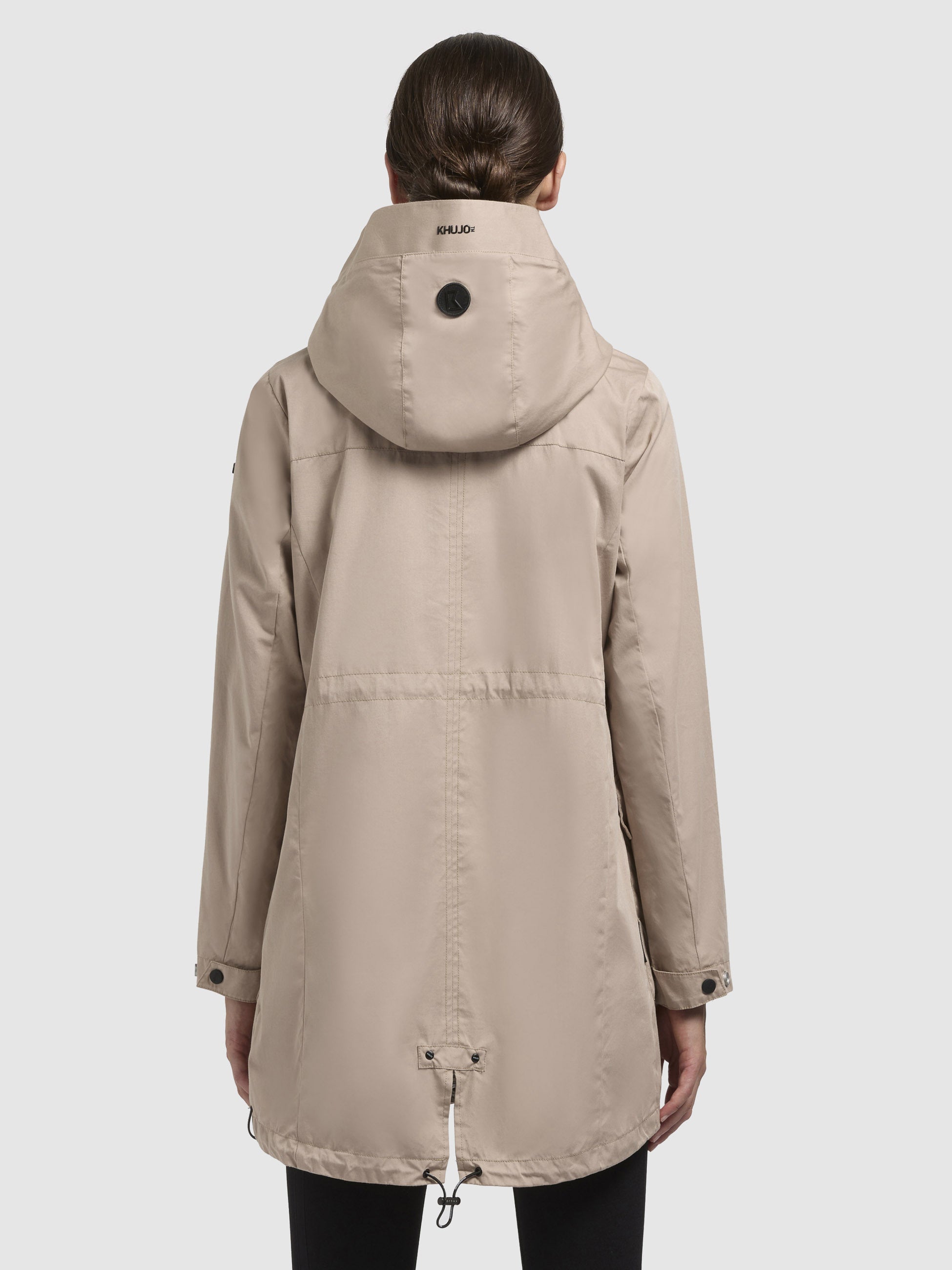 khujo-venga-damen-kurzmantel-beige-baumwollmix-mit-kapuze image 3
