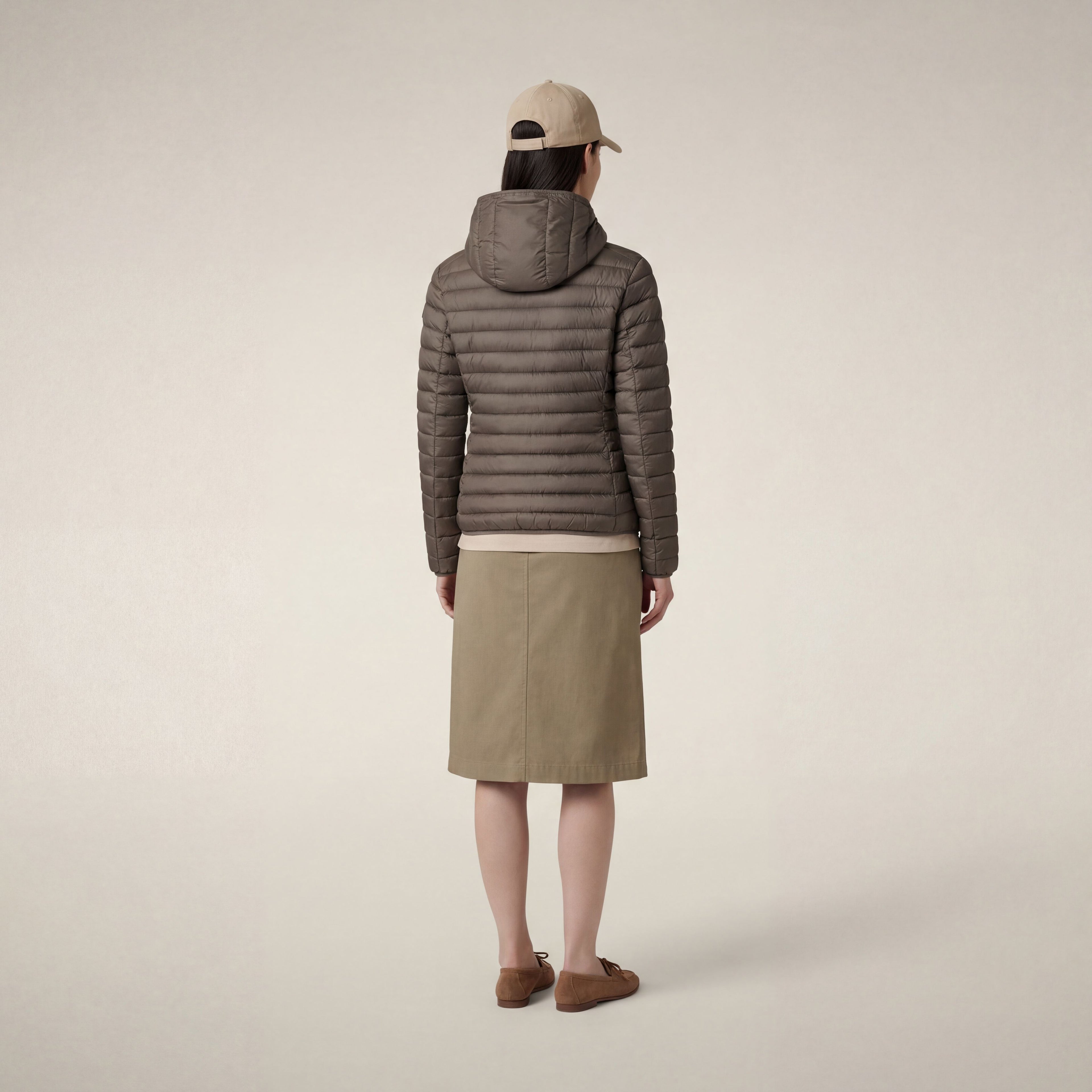 save-the-duck-daisy-damen-pufferjacke-mit-kapuze-elefantengrau image 2