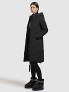 khujo-mantel-aribay5-schwarz-damen-steppmantel-lang-mit-strick image 2