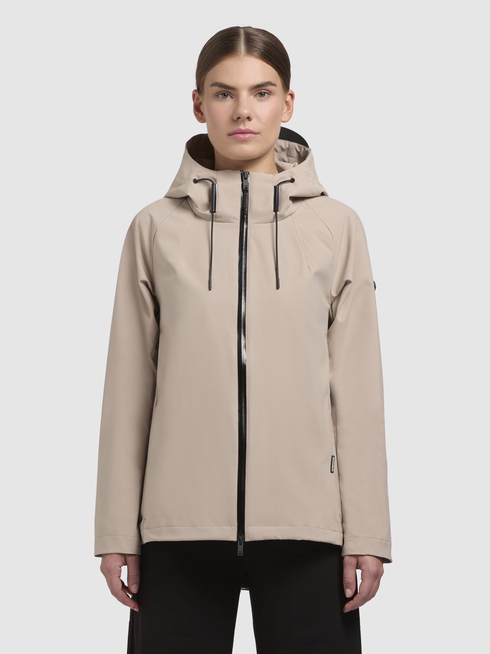 khujo-woom-damen-regenjacke-beige-wasserabweisend-mit-kapuze image 4