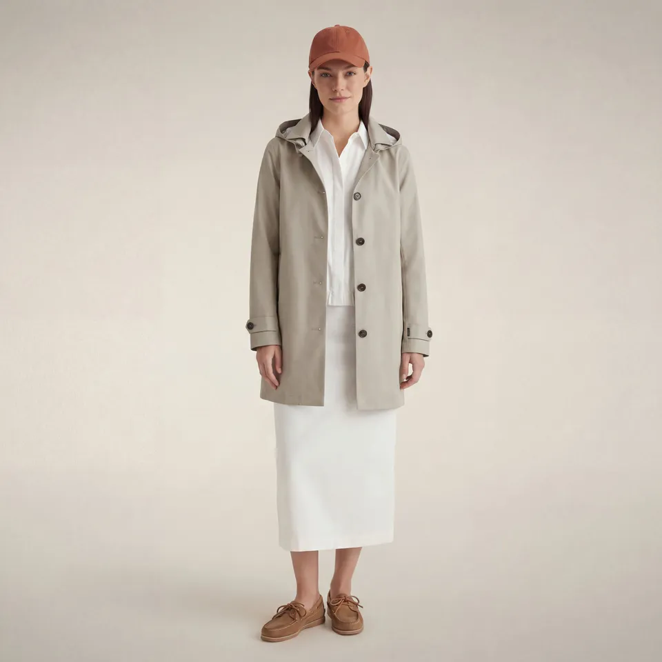 save-the-duck-april-damen-regenmantel-hellbeige-trench image 1