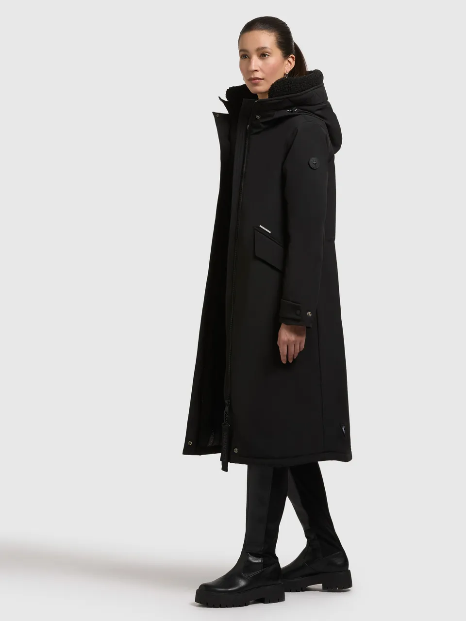 khujo-mantel-agneta2-black-leicht-wattierter-damen-wintermantel image 1