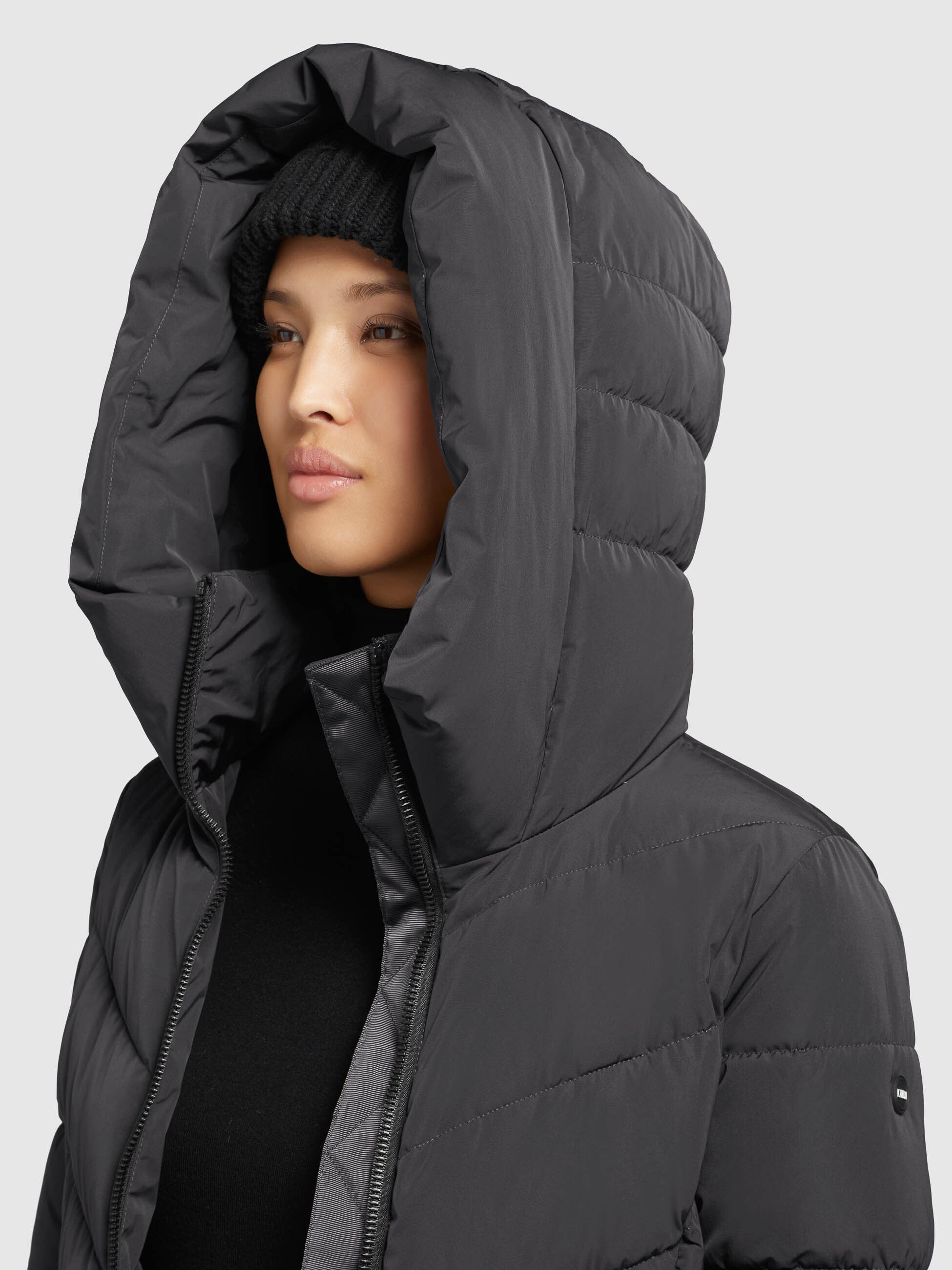 khujo-mantel-darka-dunkelgrau-steppmantel-damen-regular-fit-mit-kapuze image 7