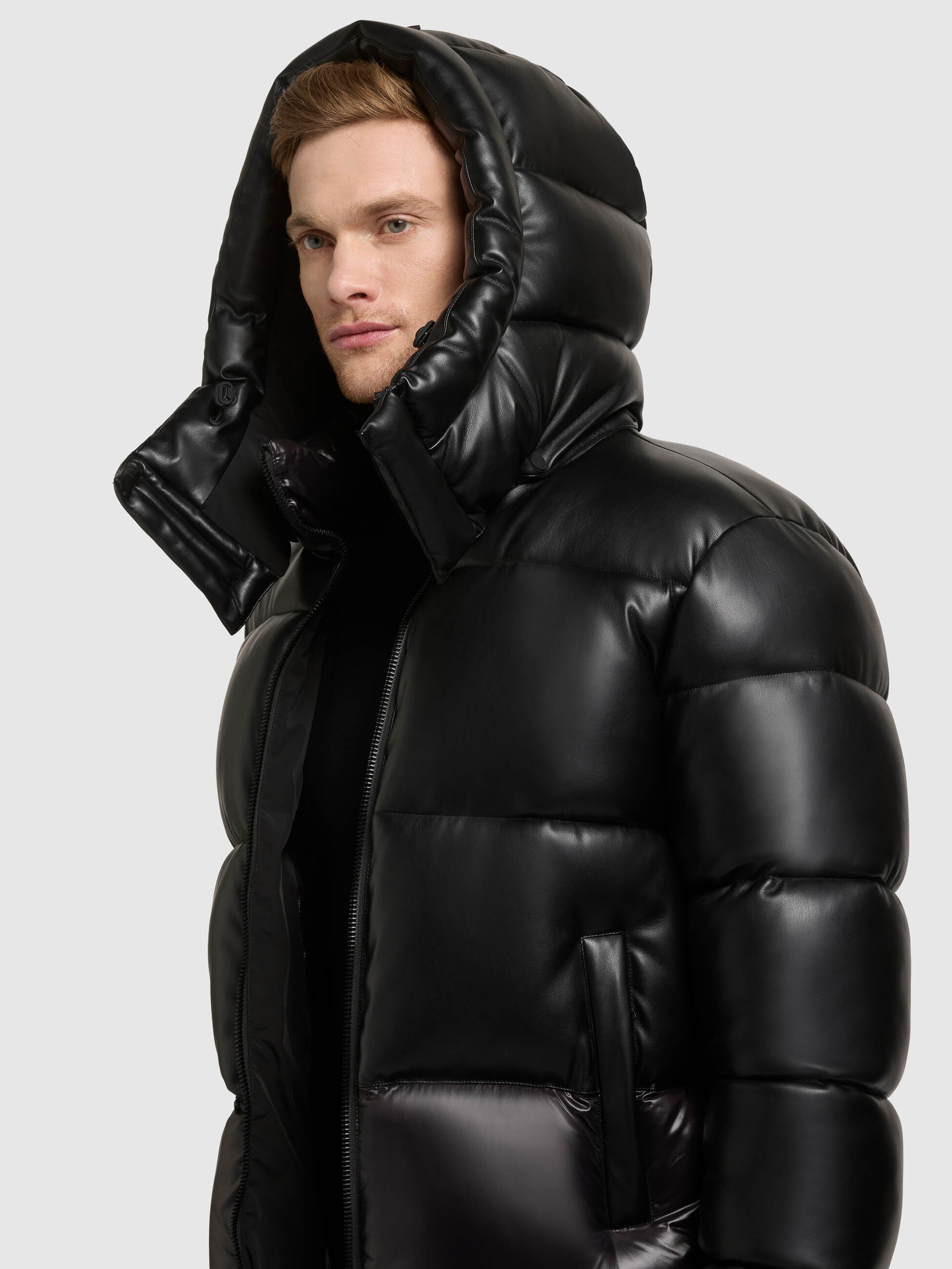 khujo-jacke-george-black-herren-h-ftlange-winterjacke-mit-lederoptik image 8