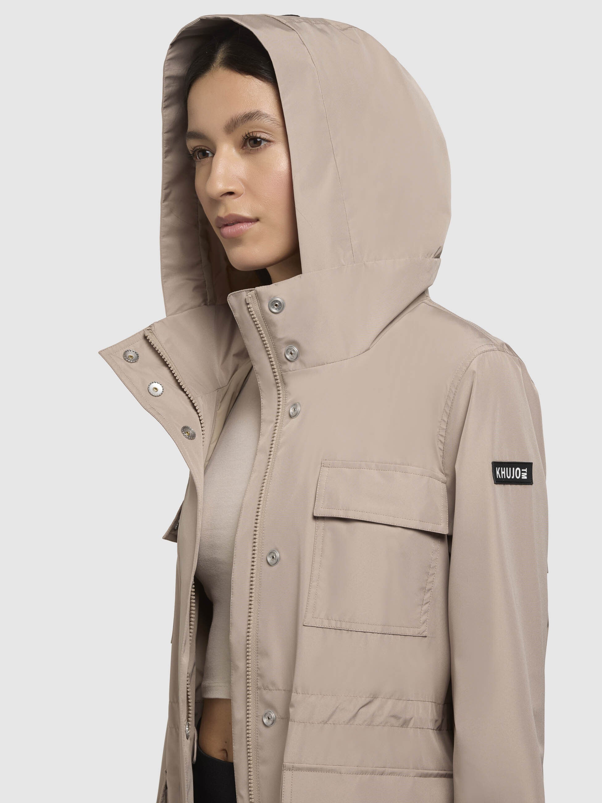 khujo-mantel-dipa-beige-damen-kurzmantel-ultraleicht image 7