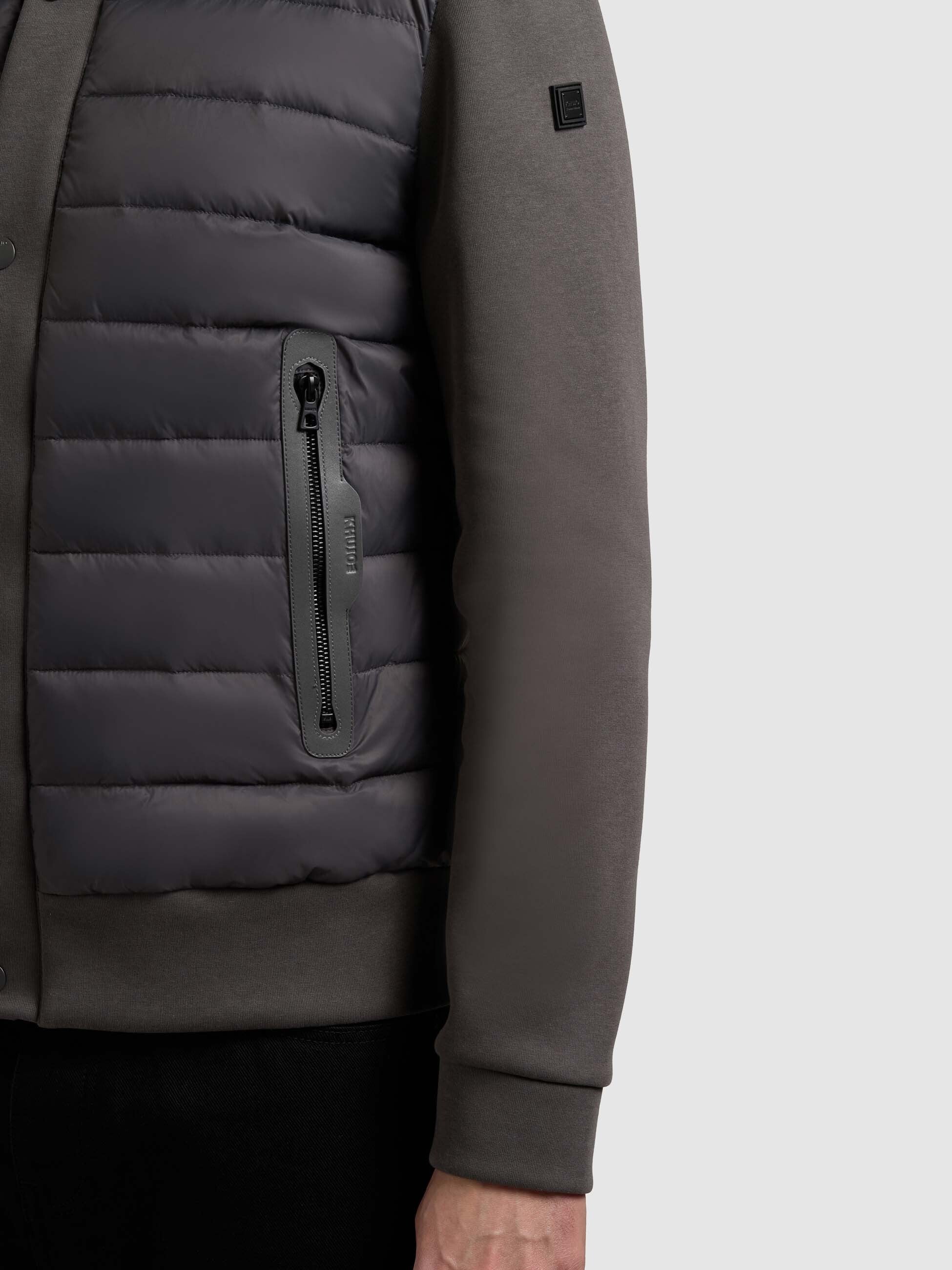 khujo-jacke-walnut-slate-grey-kurze-steppjacke-im-materialmix image 8
