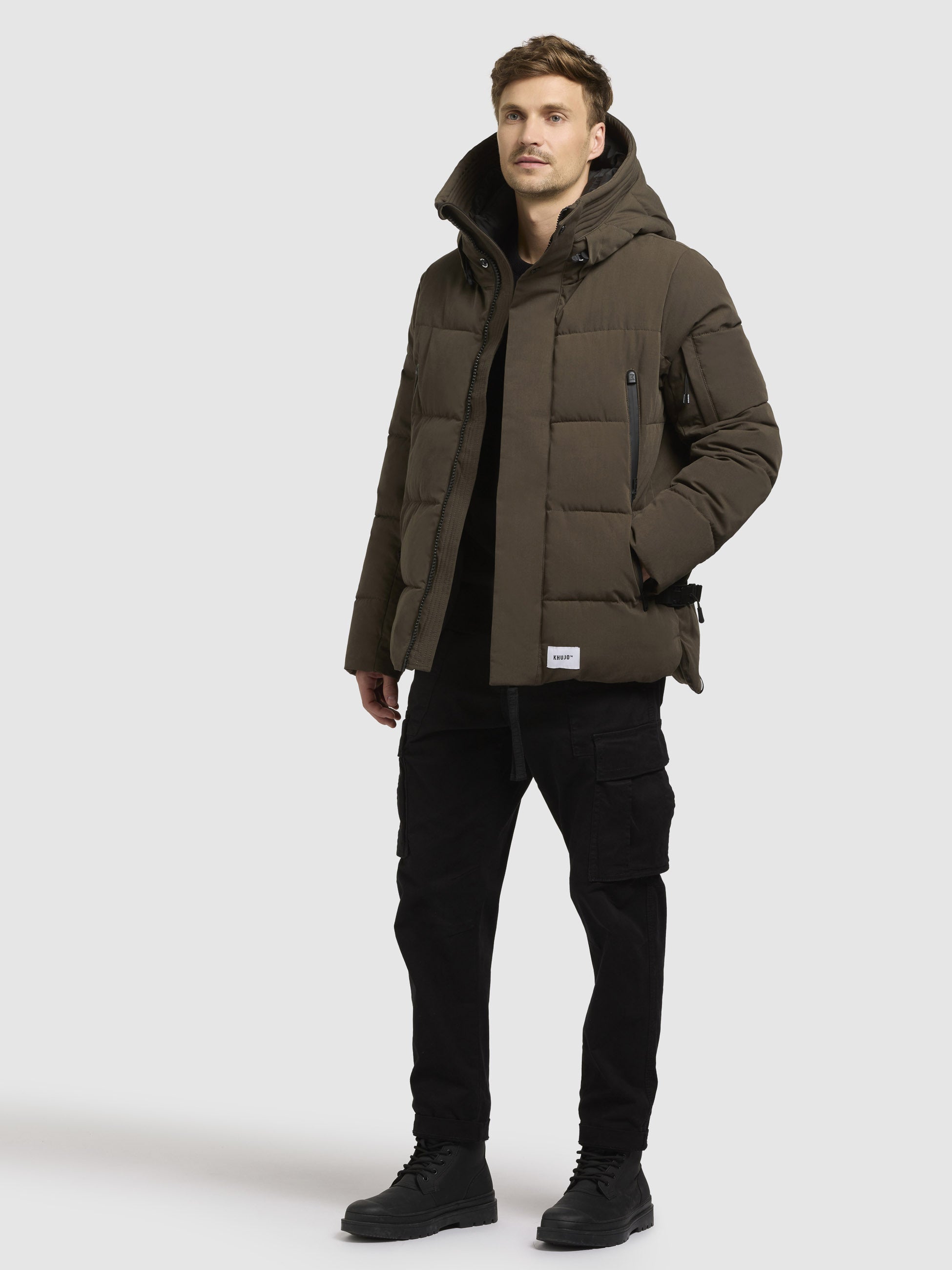 khujo-steppjacke-tato-khaki-h-ftlang-mit-kapuze image 2