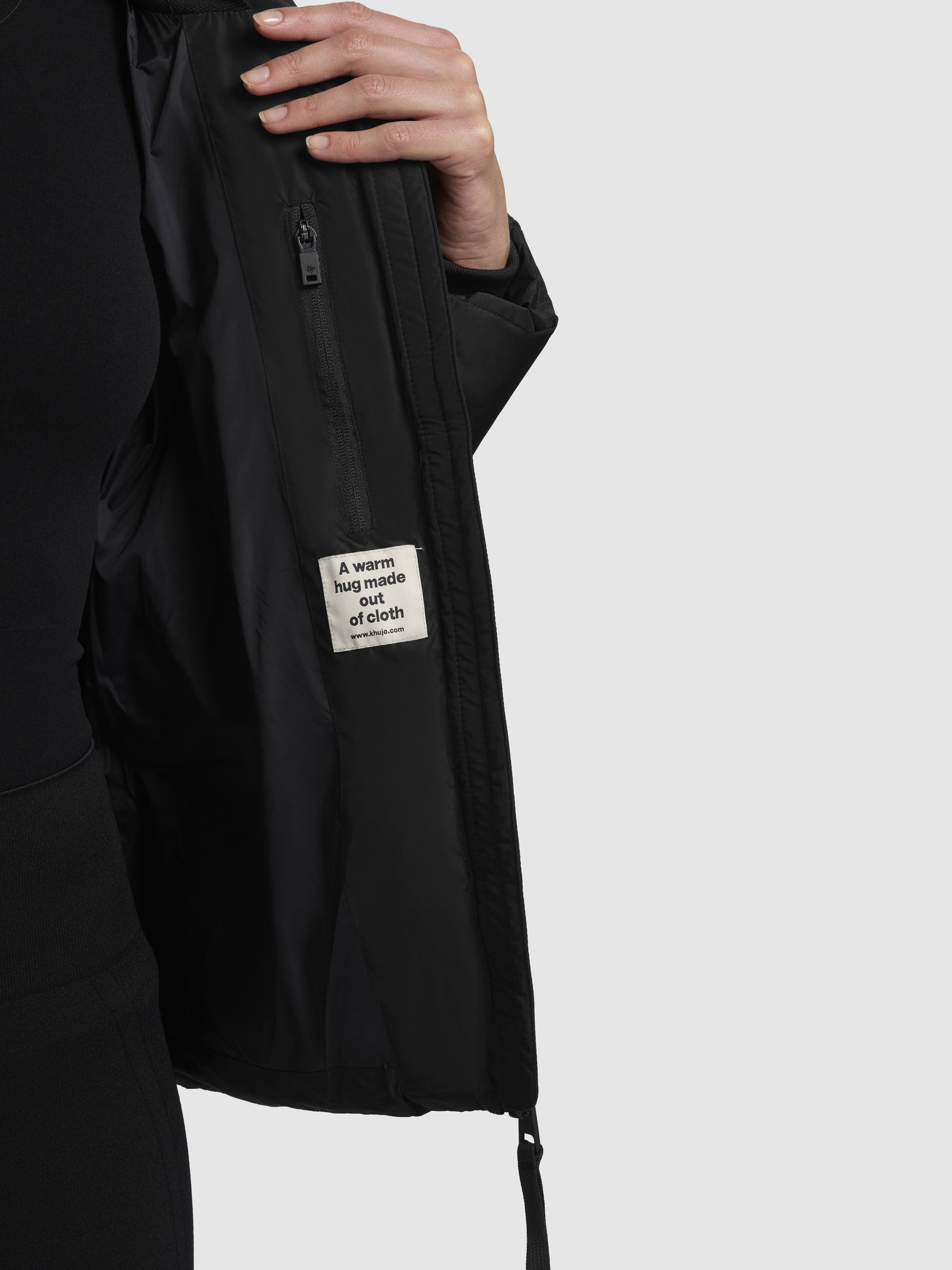 khujo-flaire-jacke-schwarz-damen-h-ftlange-blouson-winterjacke-mit-stehkragen image 8