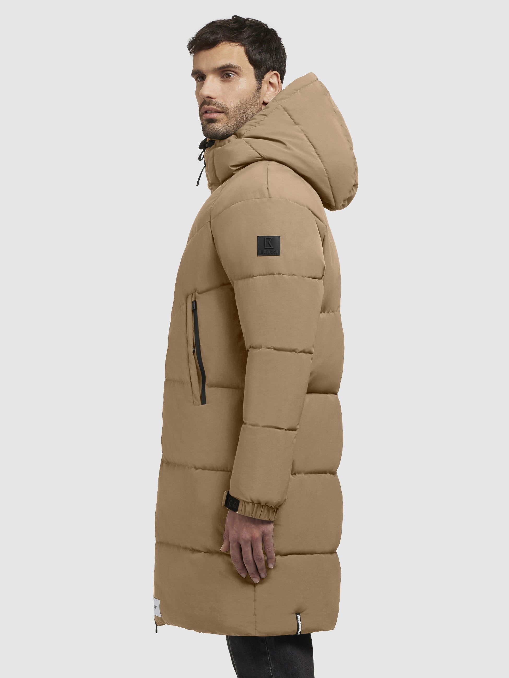 khujo-mantel-wattan-hellbraun-knielanger-steppmantel-im-loose-fit-mit-kapuze image 5
