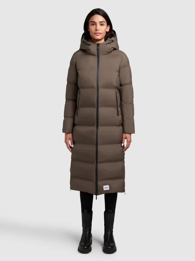 khujo-mantel-larea3-dull-green-damen-langer-wintermantel image 1