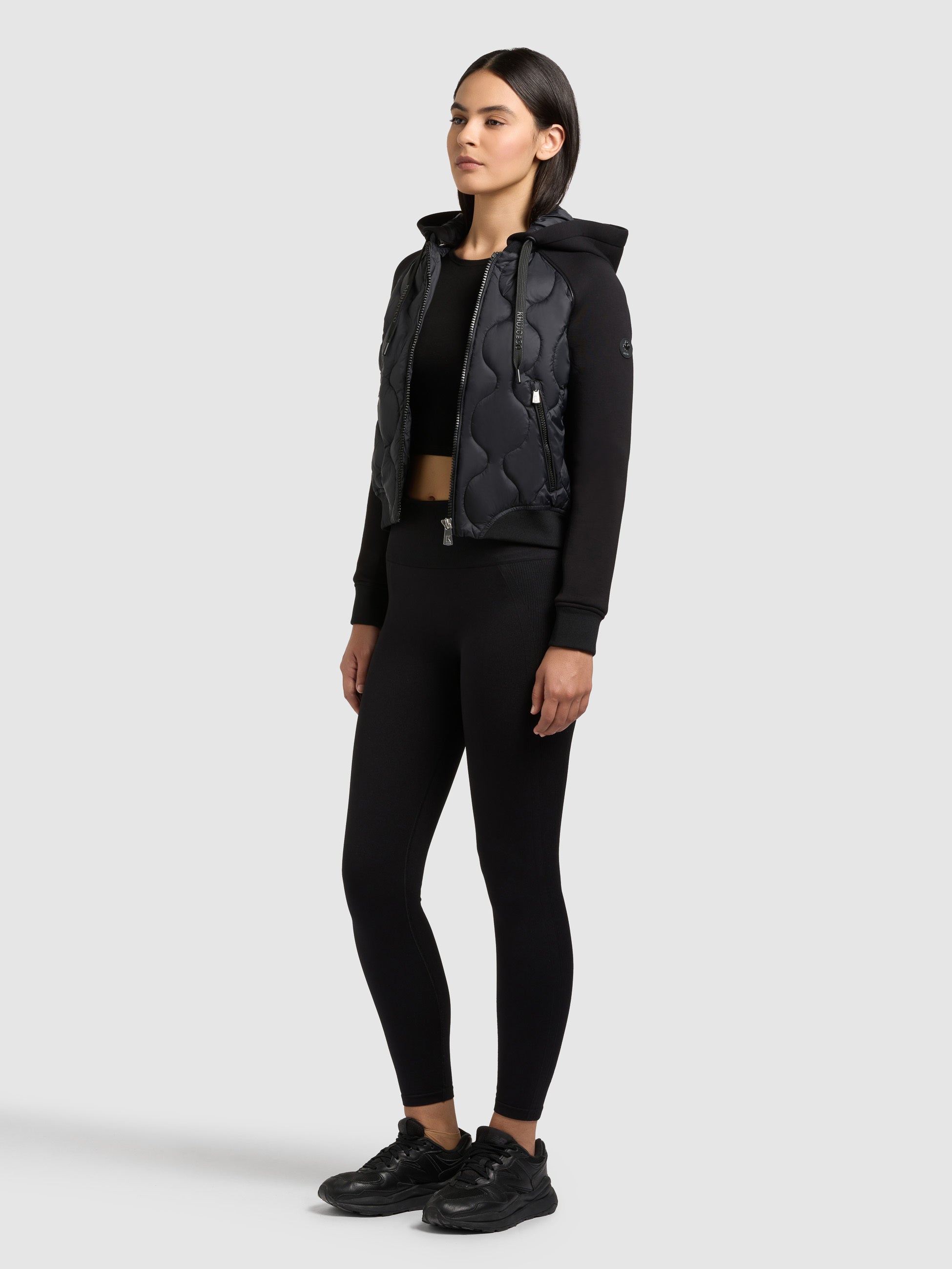 khujo-jacke-malaya-black-steppjacke-kurz-mit-materialmix-neopren image 6