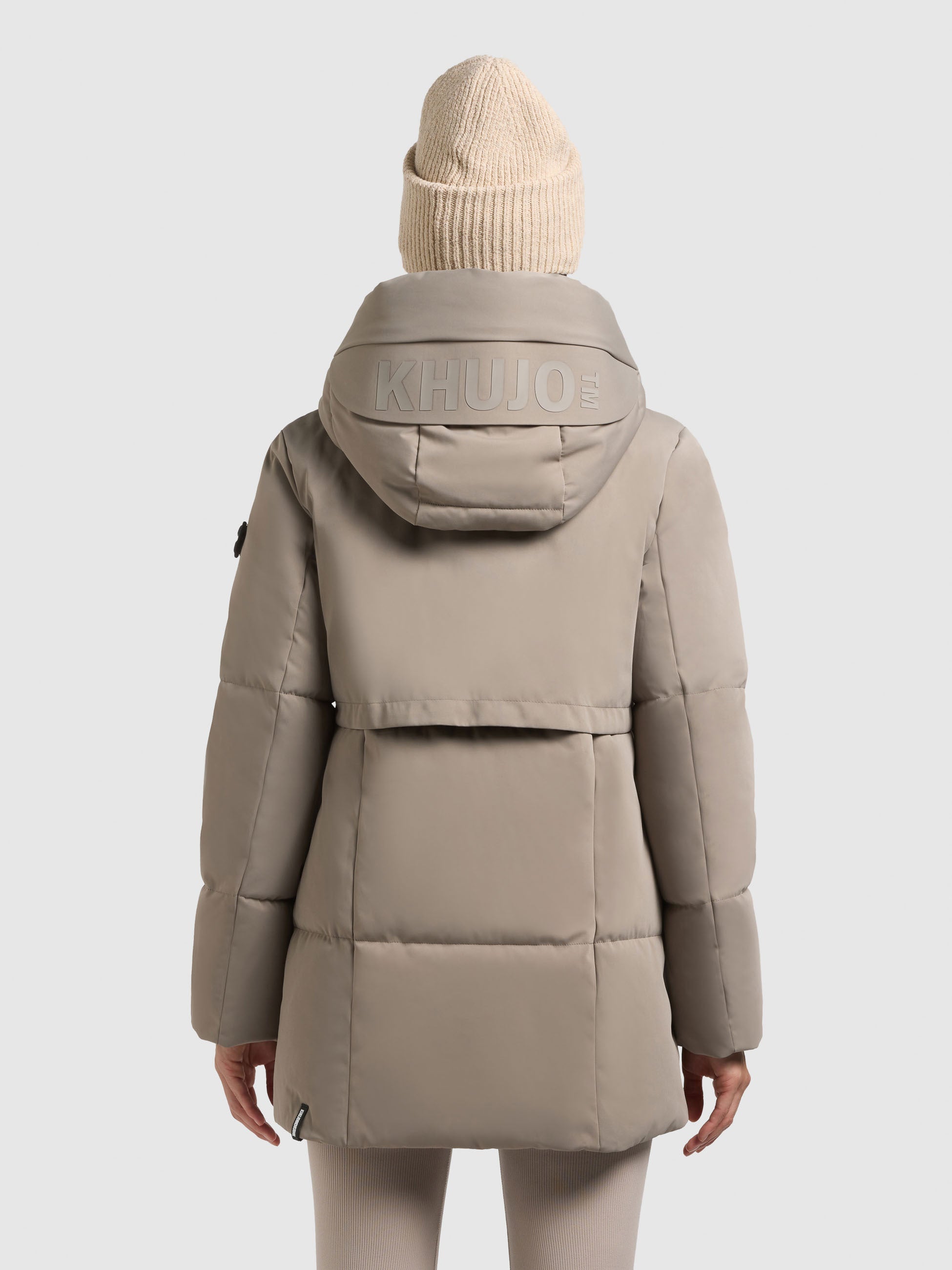 khujo-jacke-allap-greige-damen-teil-gesteppte-winter-kapuzenjacke image 3