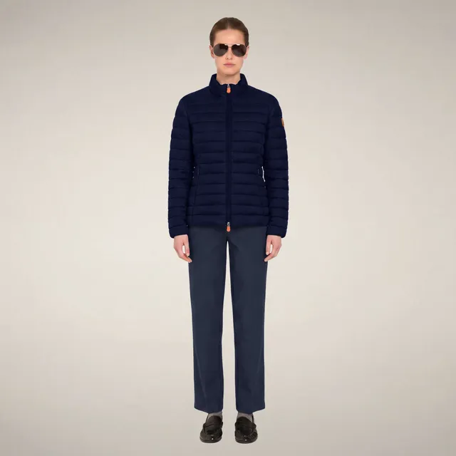 save-the-duck-carly-damen-pufferjacke-navyblau-mit-stehkragen image 1
