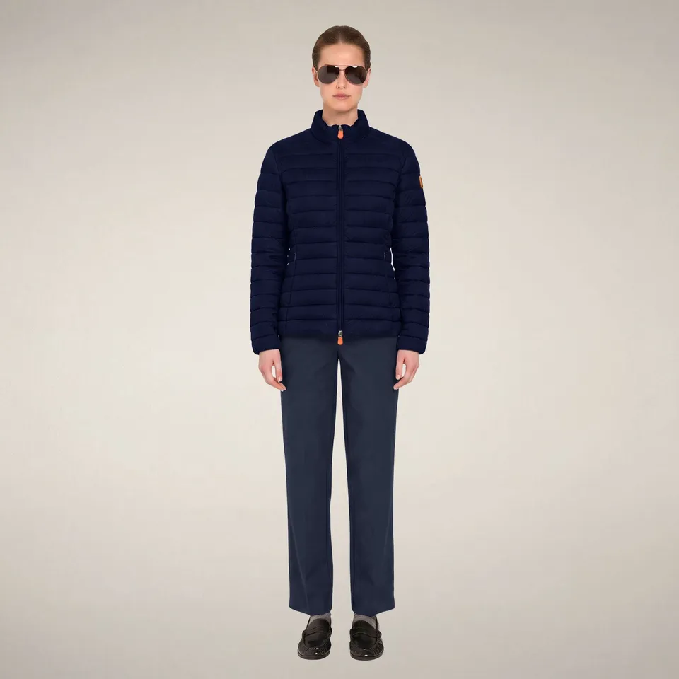 save-the-duck-carly-damen-pufferjacke-navyblau-mit-stehkragen image 1
