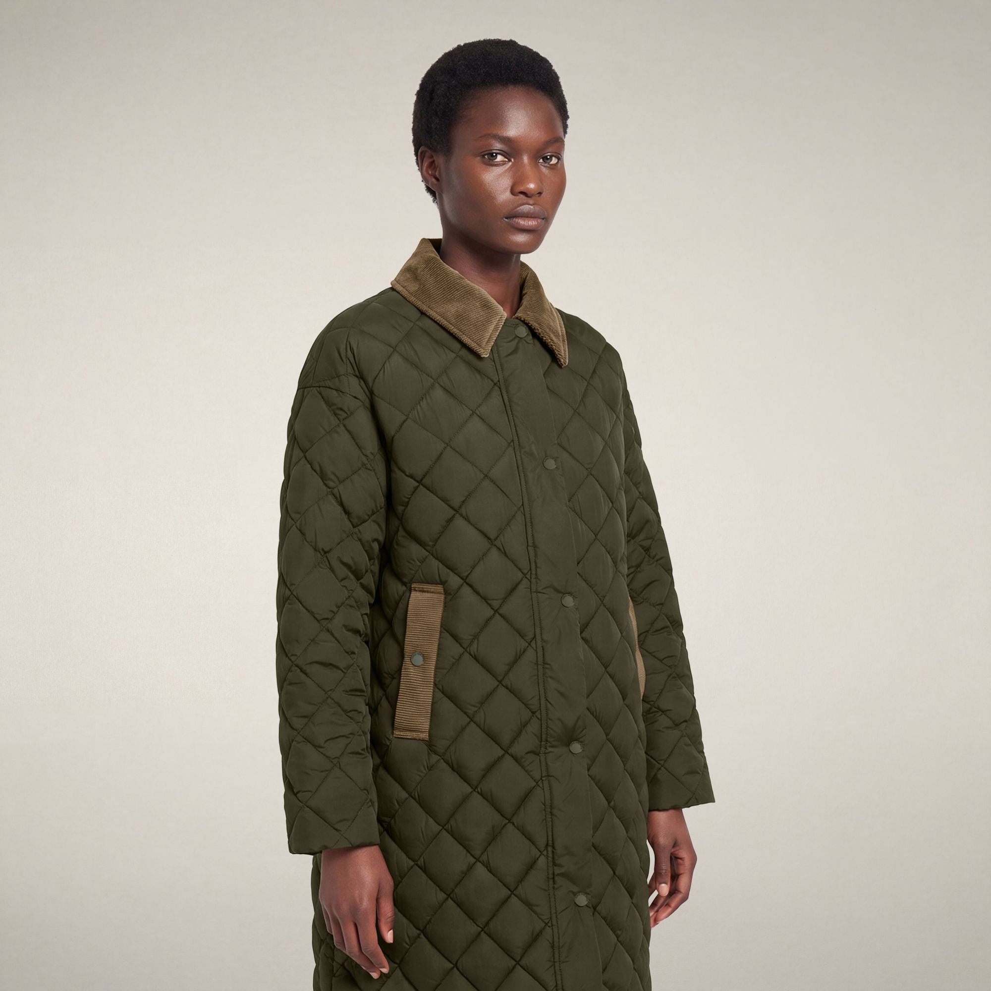 save-the-duck-sadie-damen-long-steppjacke-gr-n-serpente-rautenstepp-mit-kontrast image 5