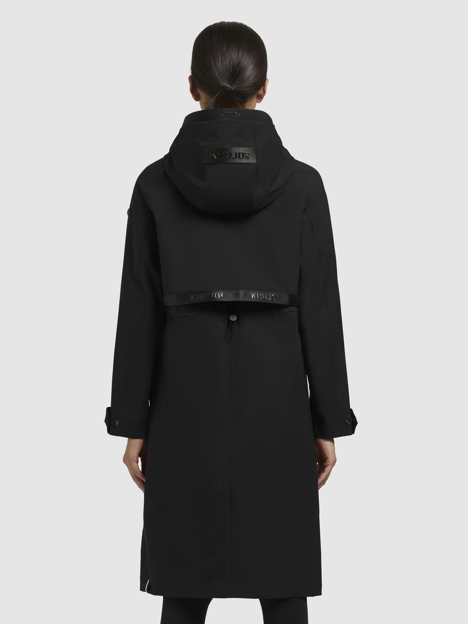 khujo-mantel-femke-schwarz-wasserdichter-regenmantel-slim-fit-mit-kapuze image 3