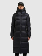 khujo-coat-zinnia-port-blue-damen-wadenlanger-crinkle-steppmantel image 4