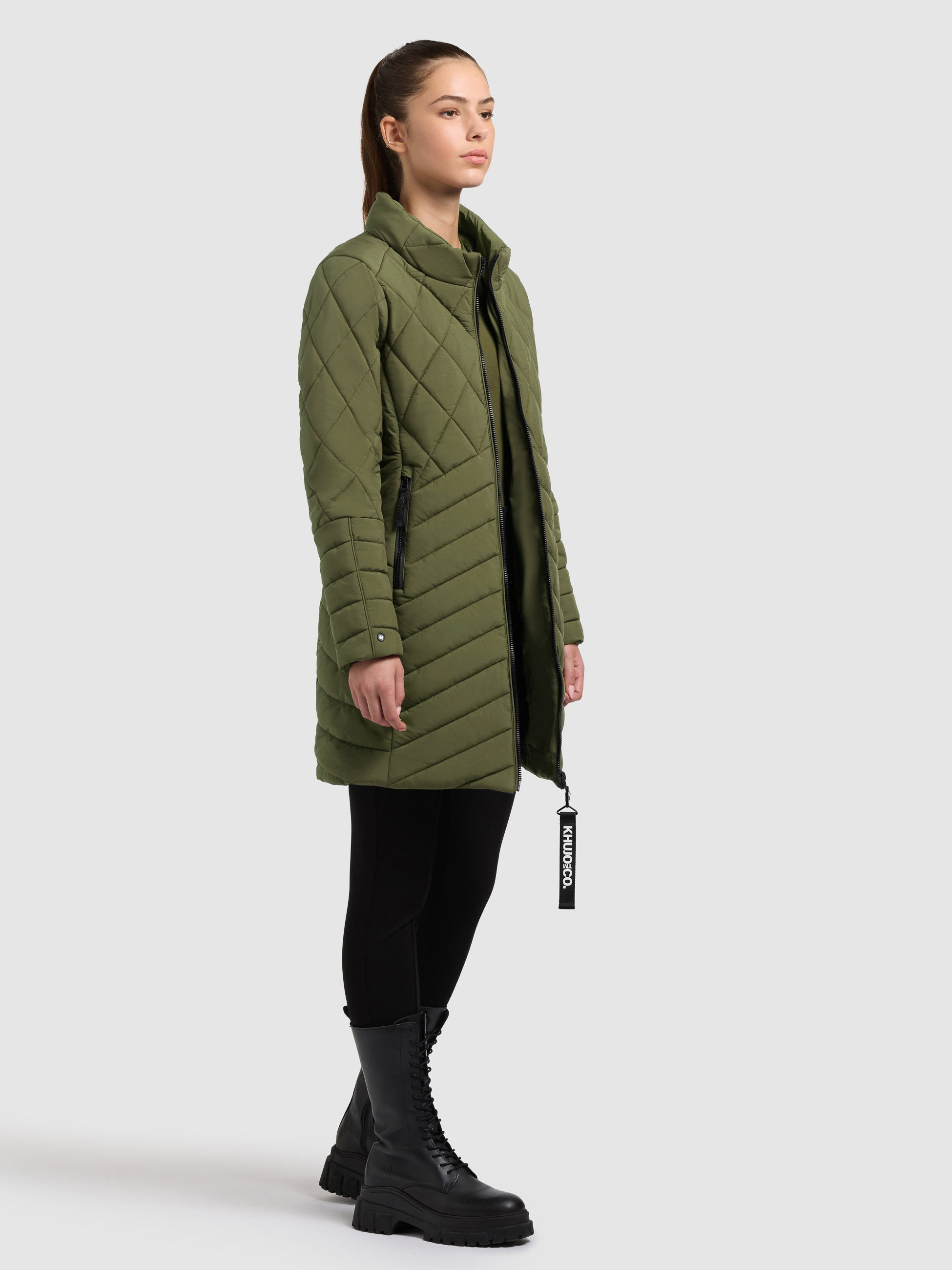 khujo-mantel-ivana-fern-green-kurzmantel-damen-mit-abnehmbarem-einsatz image 6