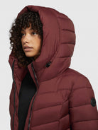 khujo-coat-odana2-wine-red-steppmantel-knielang-wattiert-damen image 7