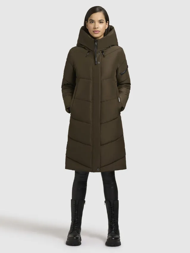 khujo-coat-jange-dark-olive-knielanger-damen-steppmantel-f-r-den-winter image 1
