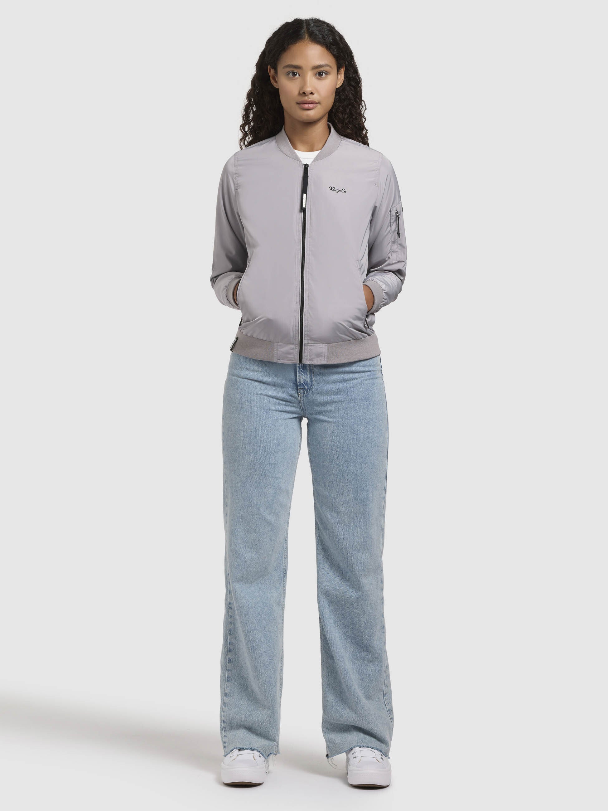 khujo-cend-damen-bomberjacke-graulila-h-ftlange-sommerjacke image 1