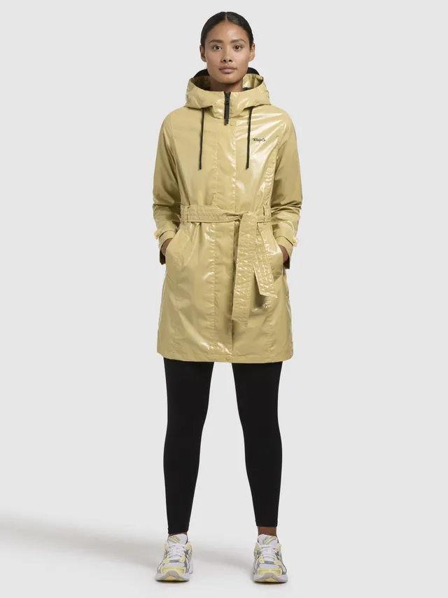 khujo-coat-dolea-yellow-green-wasserabweisender-trench-regenmantel image 1