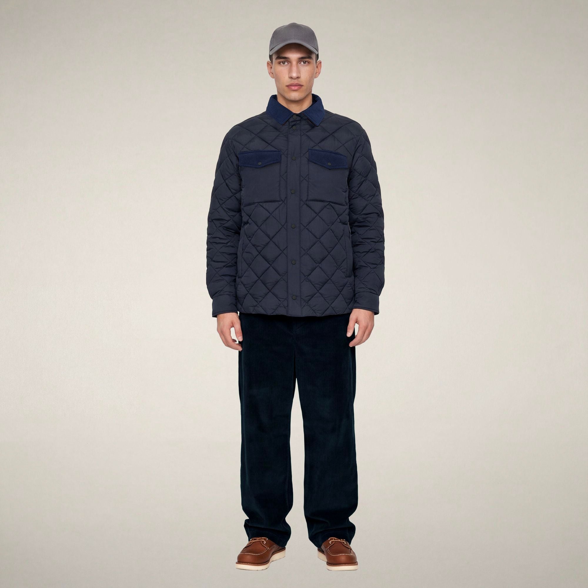 save-the-duck-firmin-herren-rauten-steppjacke-blau-schwarz image 1