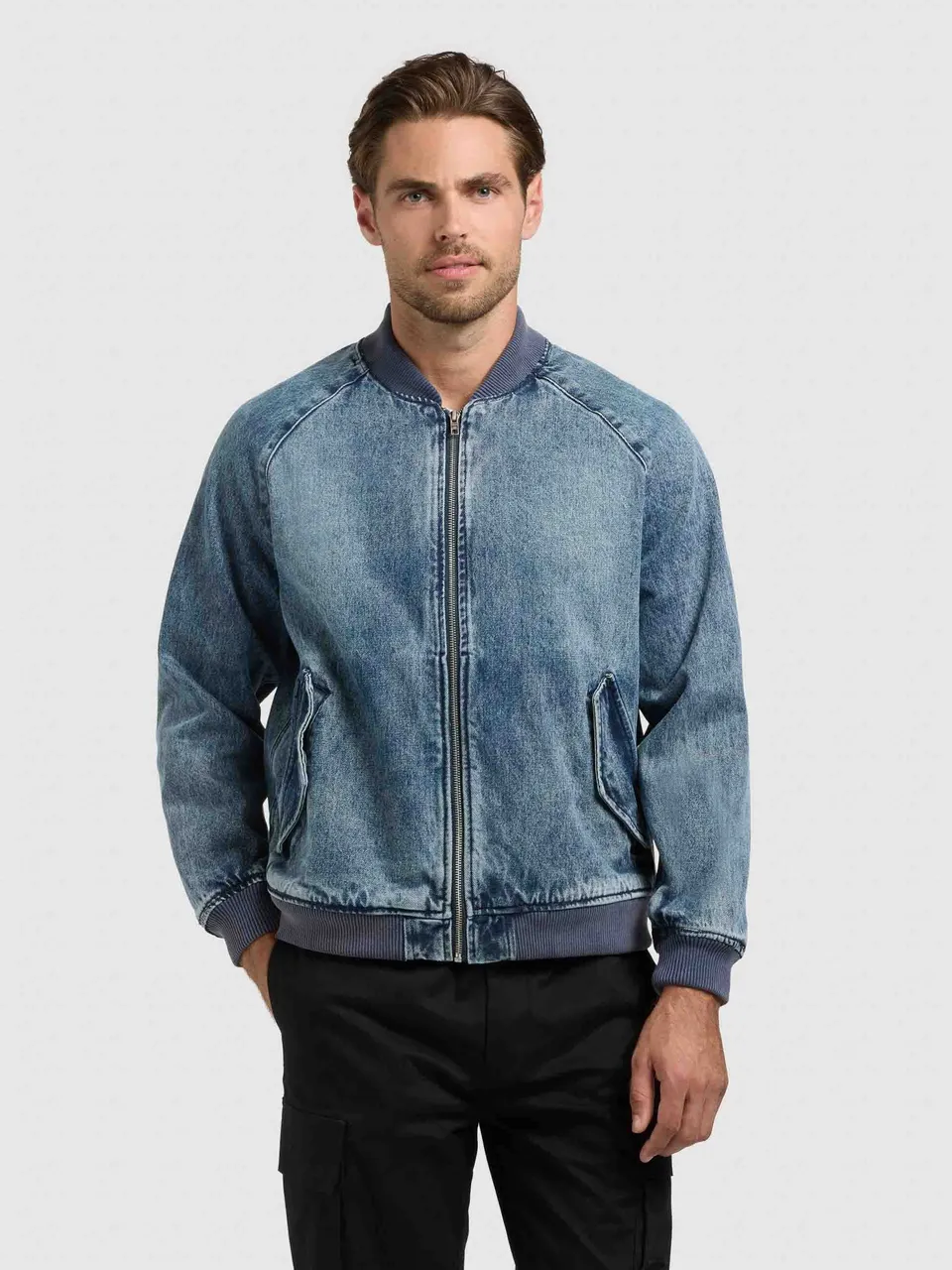 khujo-jacke-cahill-medium-blue-herren-jeansjacke-blouson-aus-denim image 1