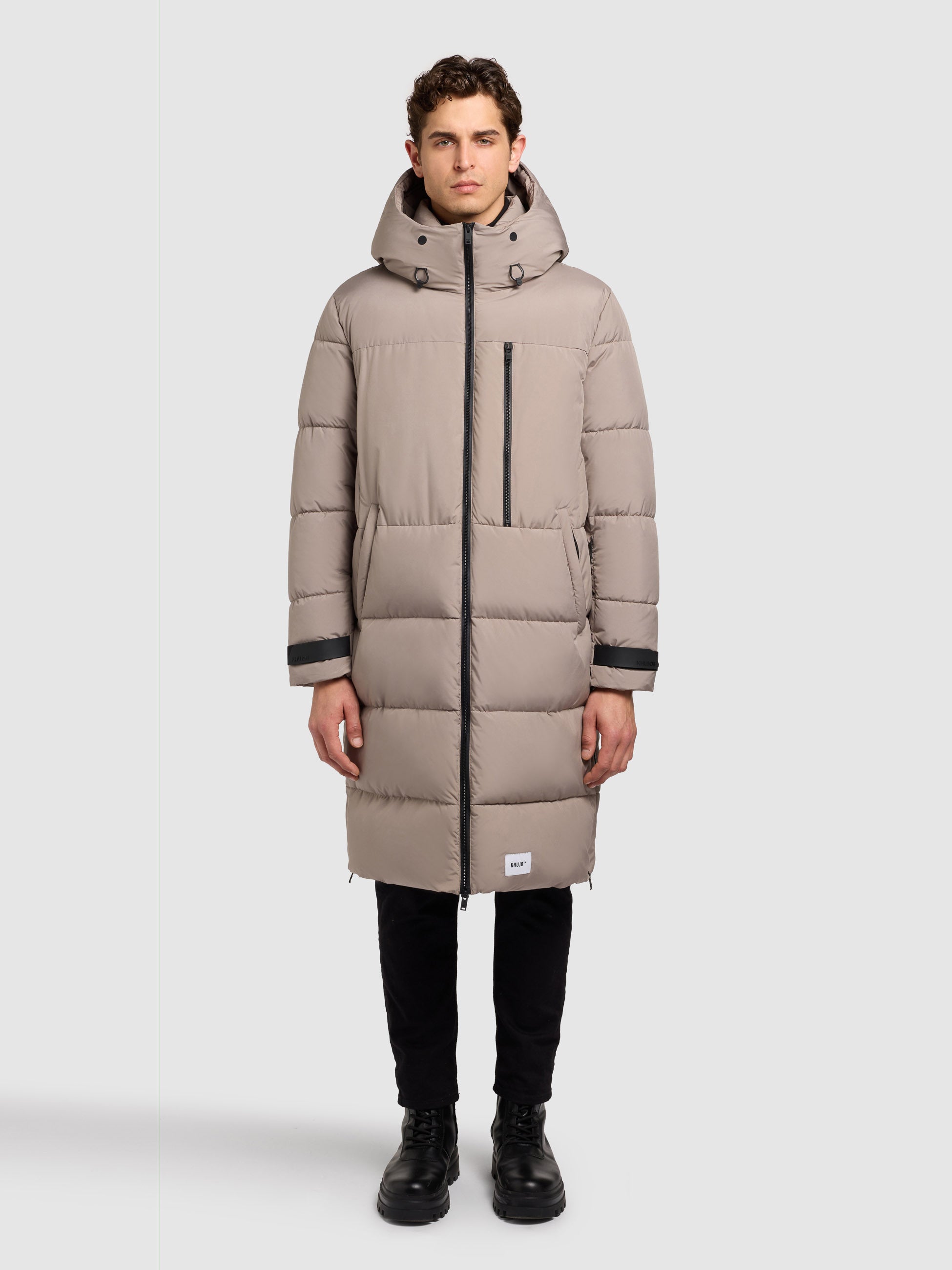 khujo-mantel-siram2-greige-knielanger-steppmantel-im-loose-fit-mit-kapuze image 6