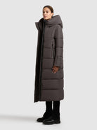 khujo-soulani5-matt-graphite-gray-damen-wintermantel-wadenlang image 2