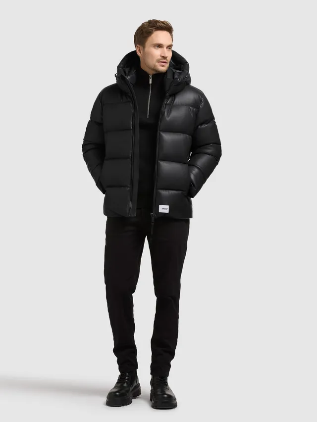 khujo-jacke-coen-black-winterjacke-lederoptik-wasserabweisend image 1