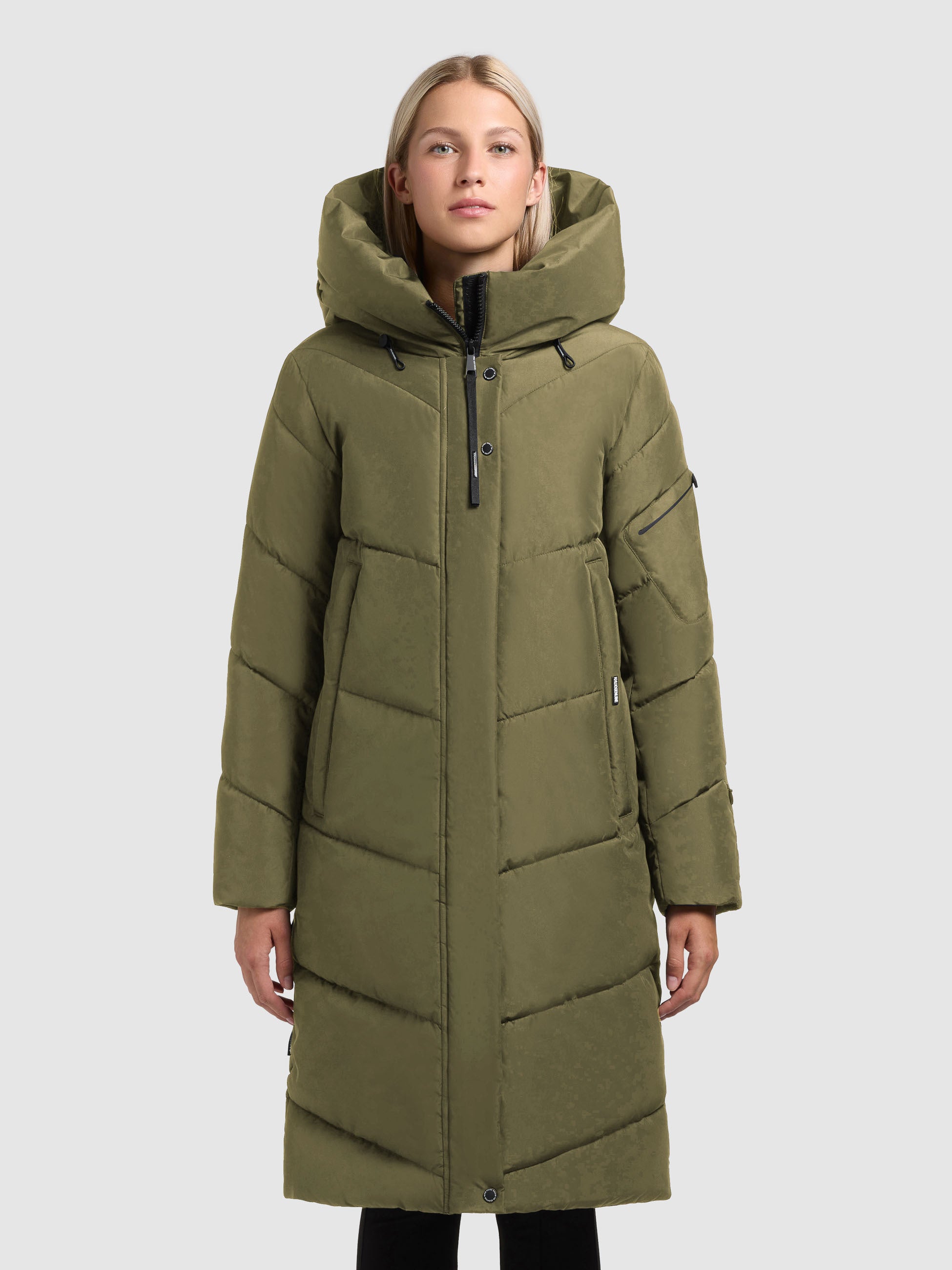 khujo-mantel-jange2-matt-fern-green-knielanger-damen-wintermantel-loose-fit image 4