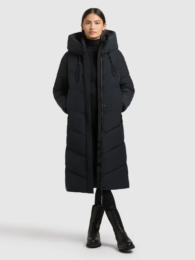 khujo-coat-trudie-port-blue-wadenlanger-damen-steppmantel image 1
