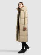 khujo-coat-destiny-beige-damen-wintermantel-wadenlang-mit-kapuze image 2