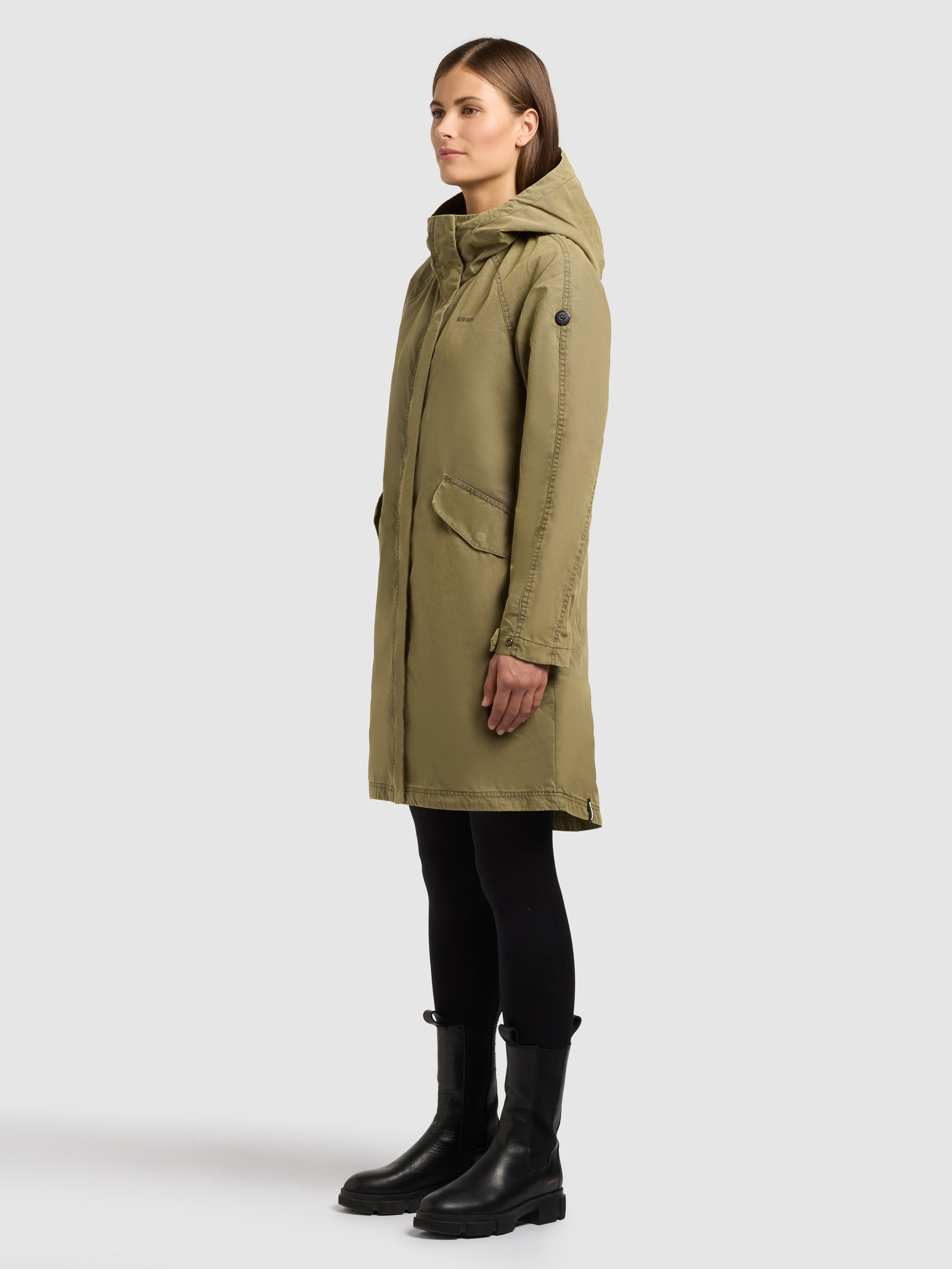 khujo-mantel-leal-turtle-green-damen-parka-vintage-look image 7