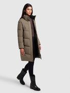 khujo-coat-graya-damen-stepp-kurzmantel-smoke-olive-mit-kapuze image 6