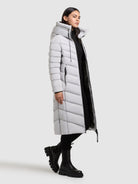 khujo-coat-stoane2-platinum-gray-wadenlanger-damen-steppmantel image 2