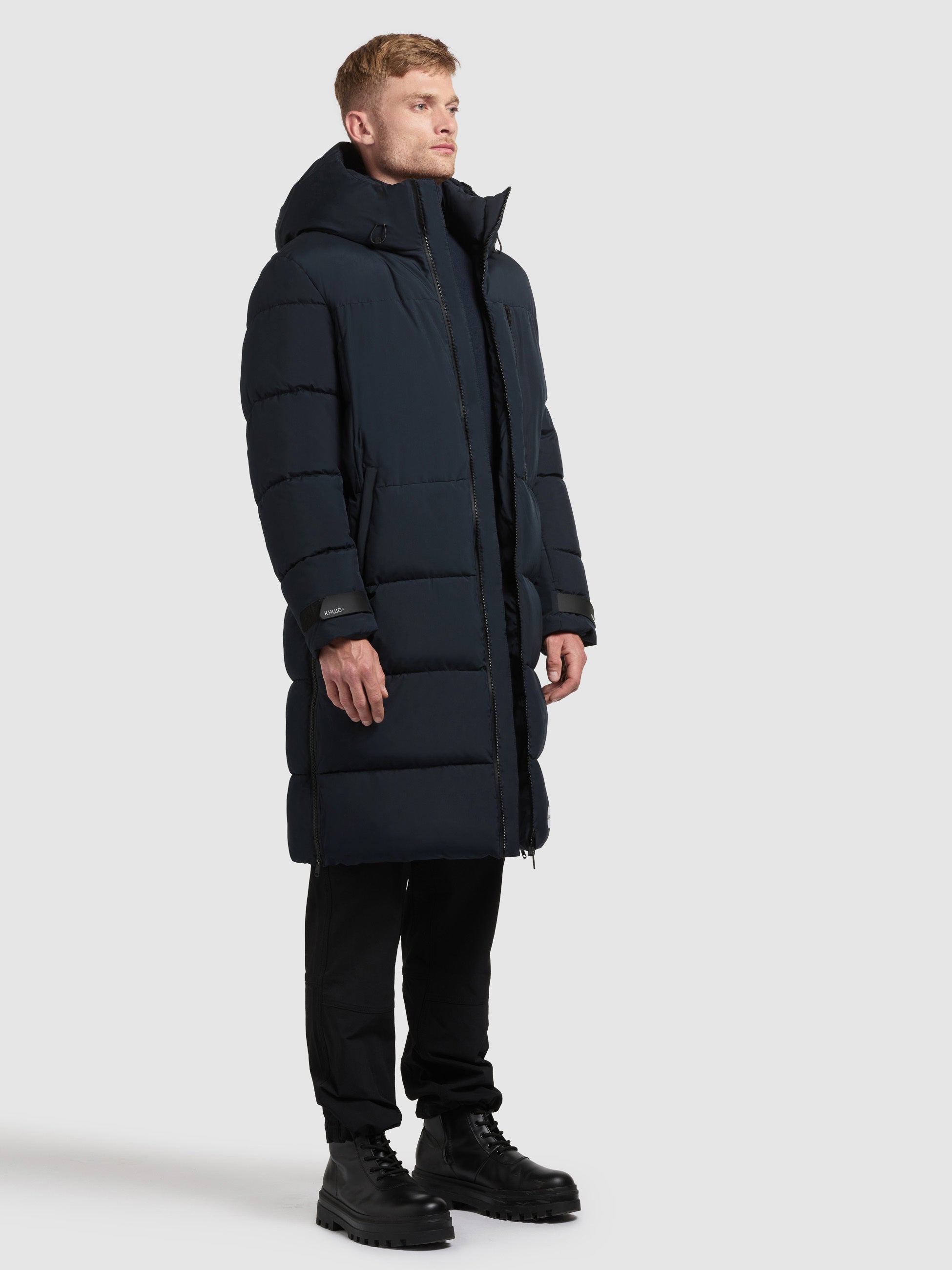 khujo-siram2-steppmantel-port-blue-knielanger-mantel-mit-kapuze-im-loose-fit image 6