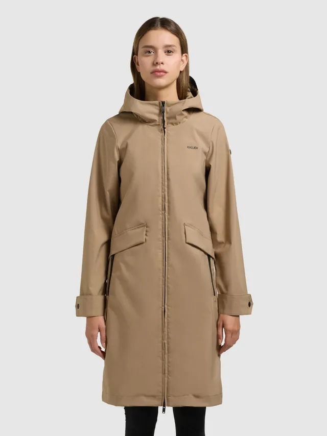 khujo-jacke-femke2-wasserdichter-parka-in-dark-beige-im-slim-fit image 1