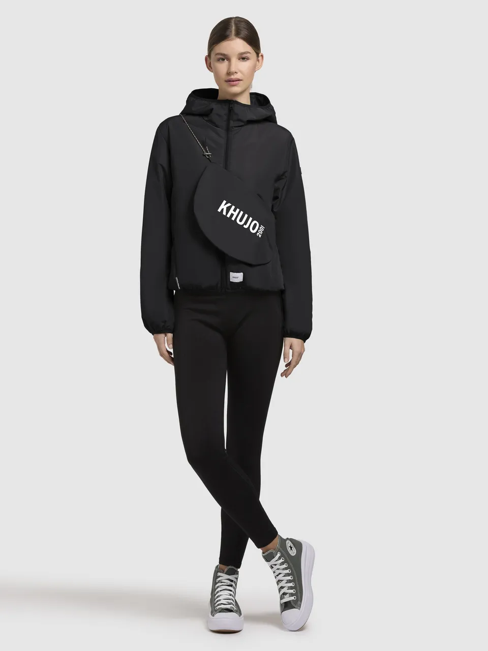 khujo-shelly-with-bag-damen-jacke-schwarz-blouson-h-ftlang-mit-kapuze image 1