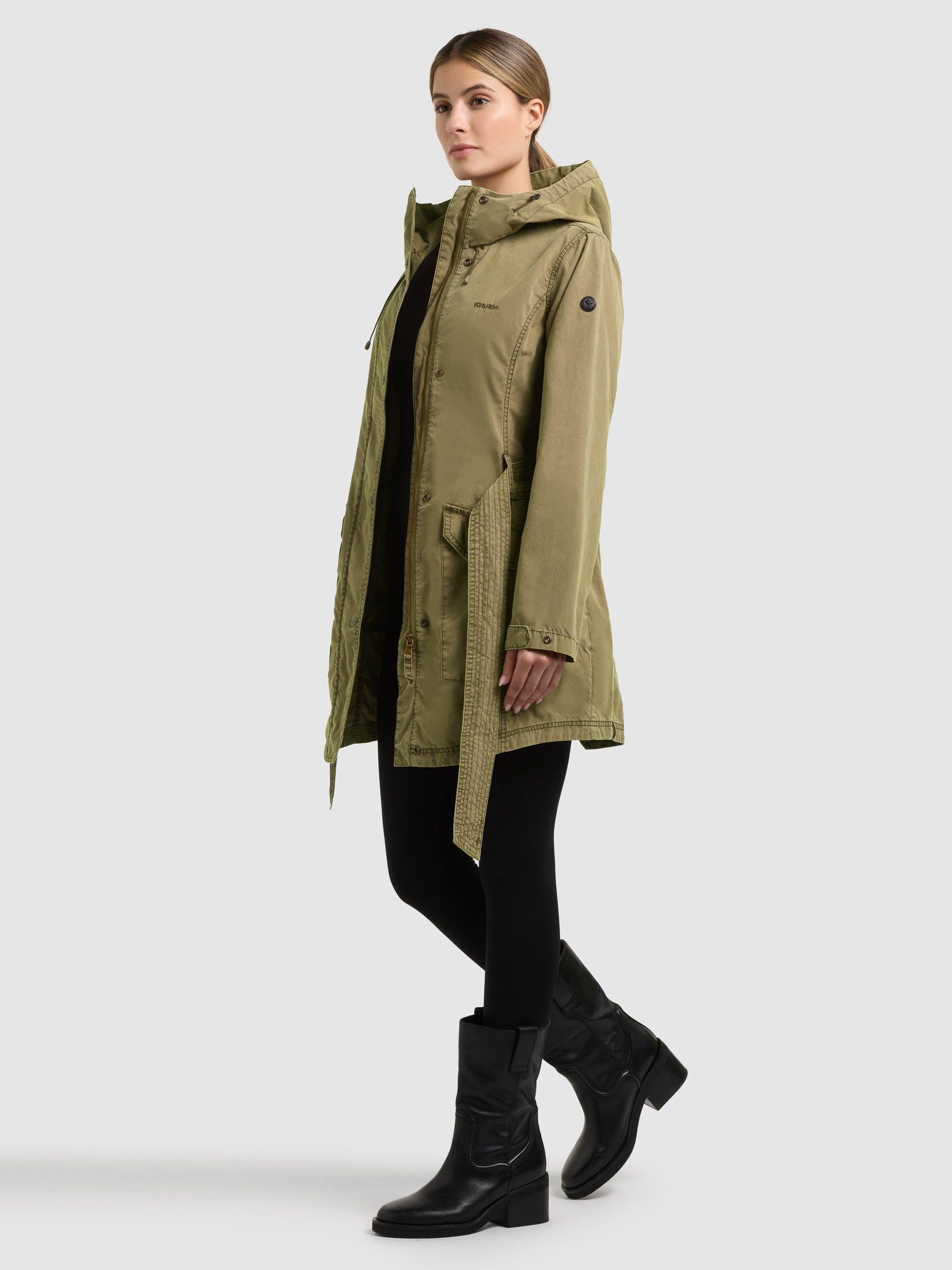 khujo-prea-damen-sommerjacke-turtle-green-trench-parka-mit-g-rtel image 5