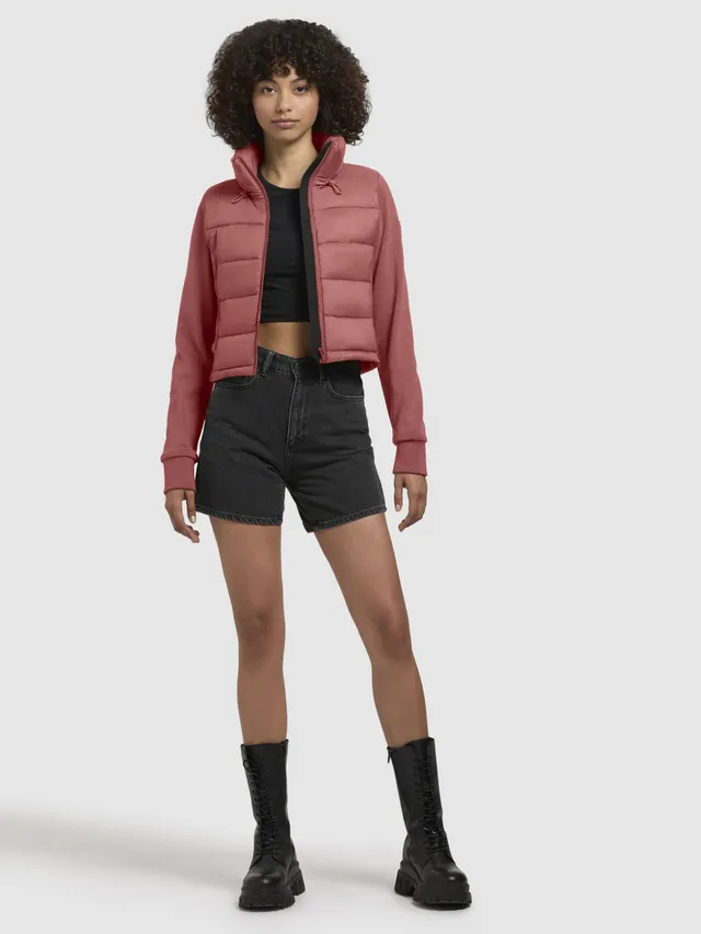 khujo-jacke-lival-rostrot-cropped-steppjacke-slim-fit image 1