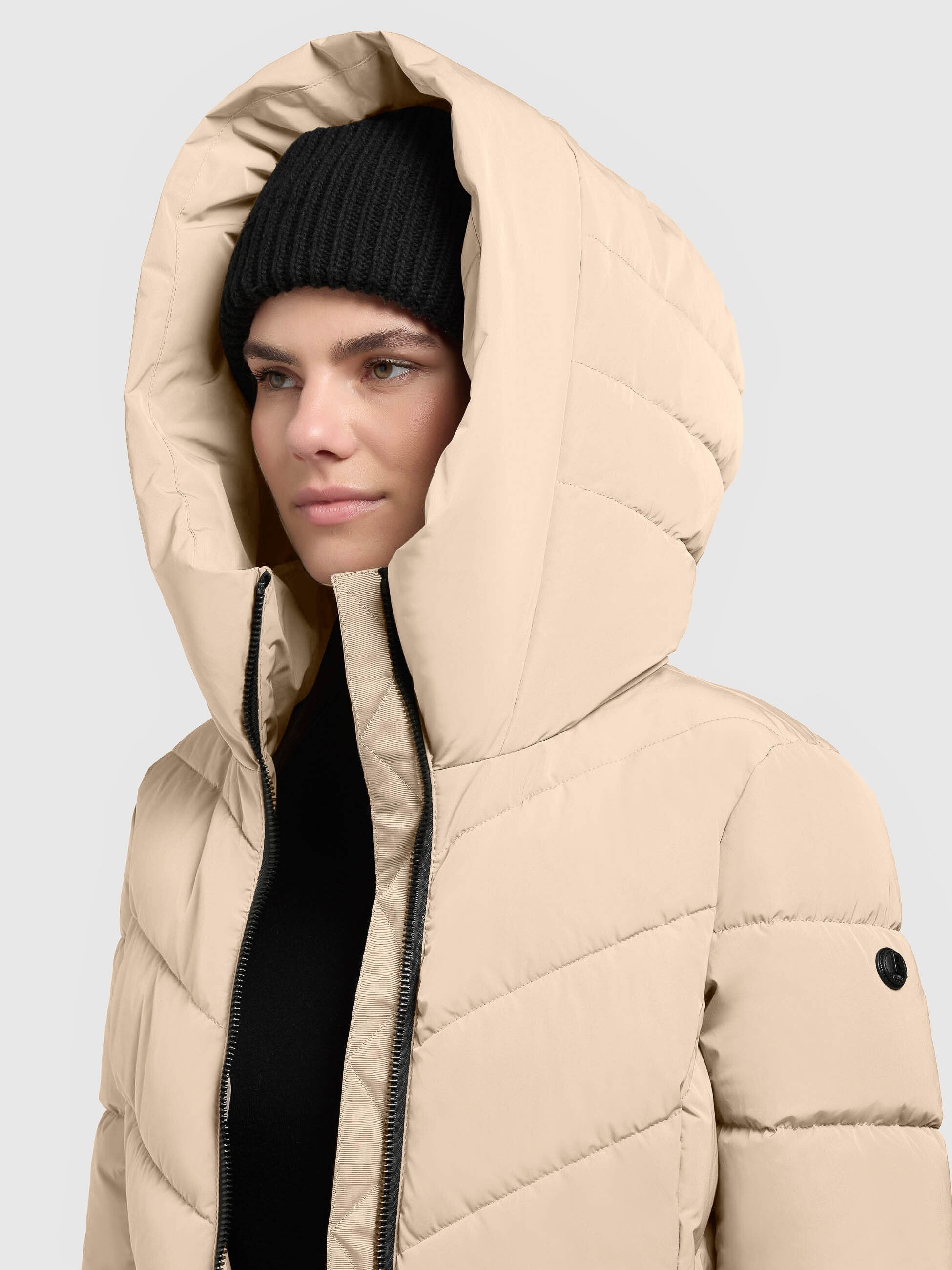 khujo-darka3-damen-steppmantel-feather-beige-regular-fit-mit-kapuze image 7