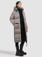 khujo-mantel-aroma-graubeige-wadenlanger-damen-steppmantel-regular-fit image 6