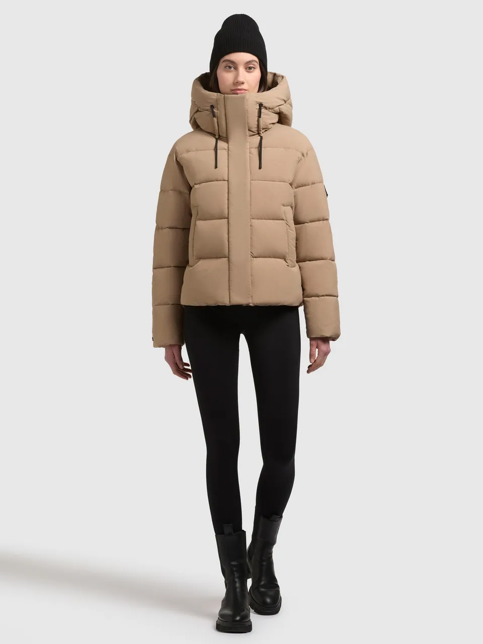 khujo-jacke-valina2-cookie-beige-damen-kapuzenjacke-gesteppt image 1