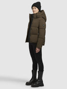 khujo-jacke-devina-matt-dunkeloliv-steppjacke-damen-regular-fit image 2