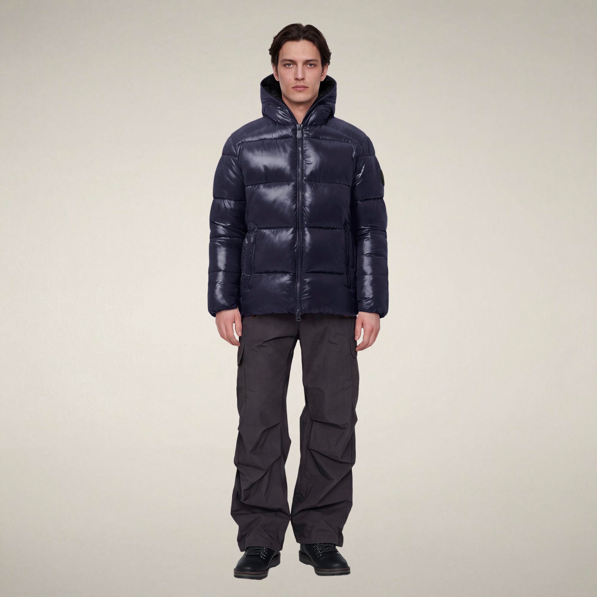 save-the-duck-edgard-herren-steppjacke-blau-schwarz-laqu-recycled-plumtech image 1