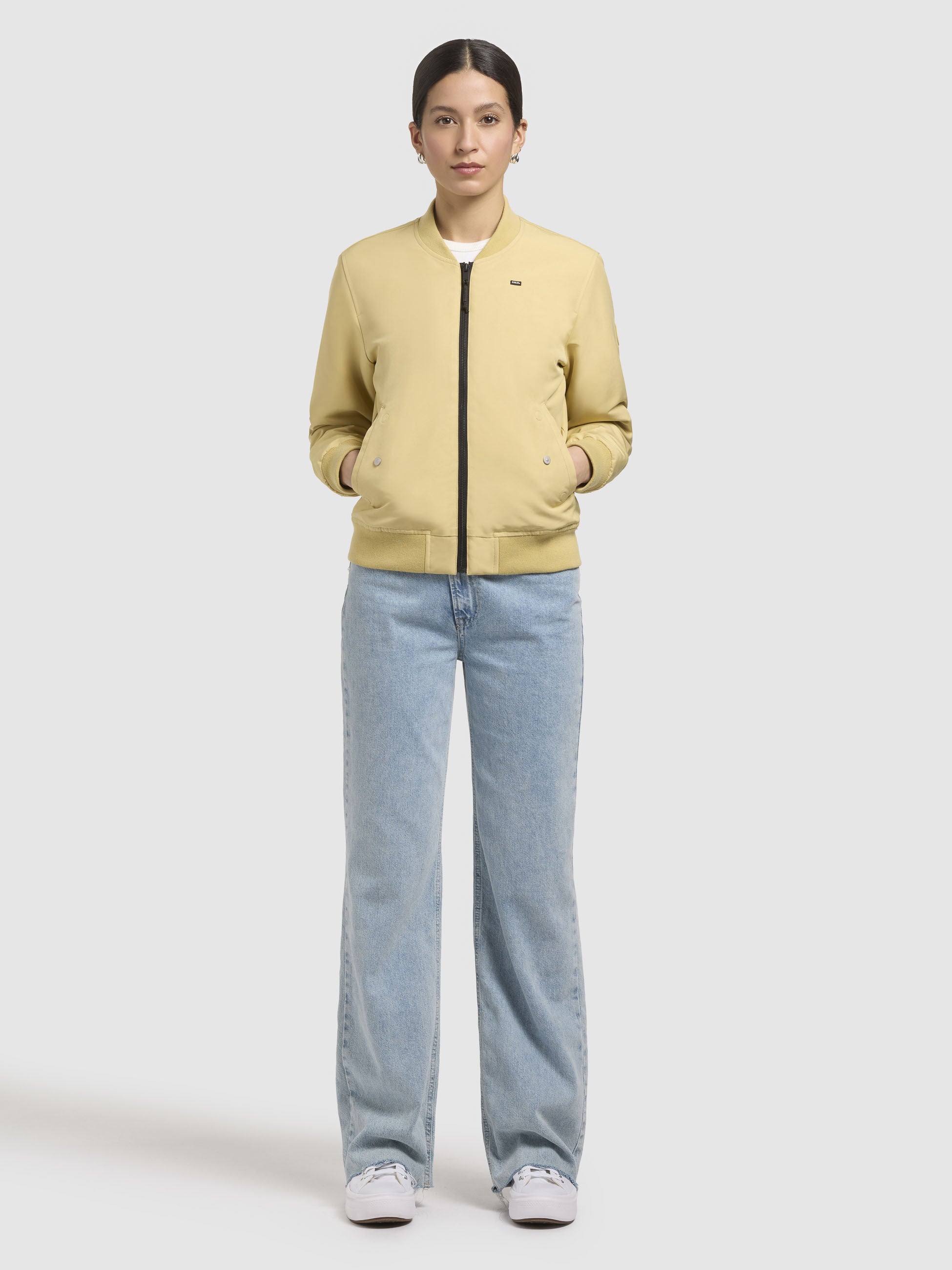 khujo-philo-gelbgr-n-damen-bomberjacke-h-ftlang-regular-fit image 6