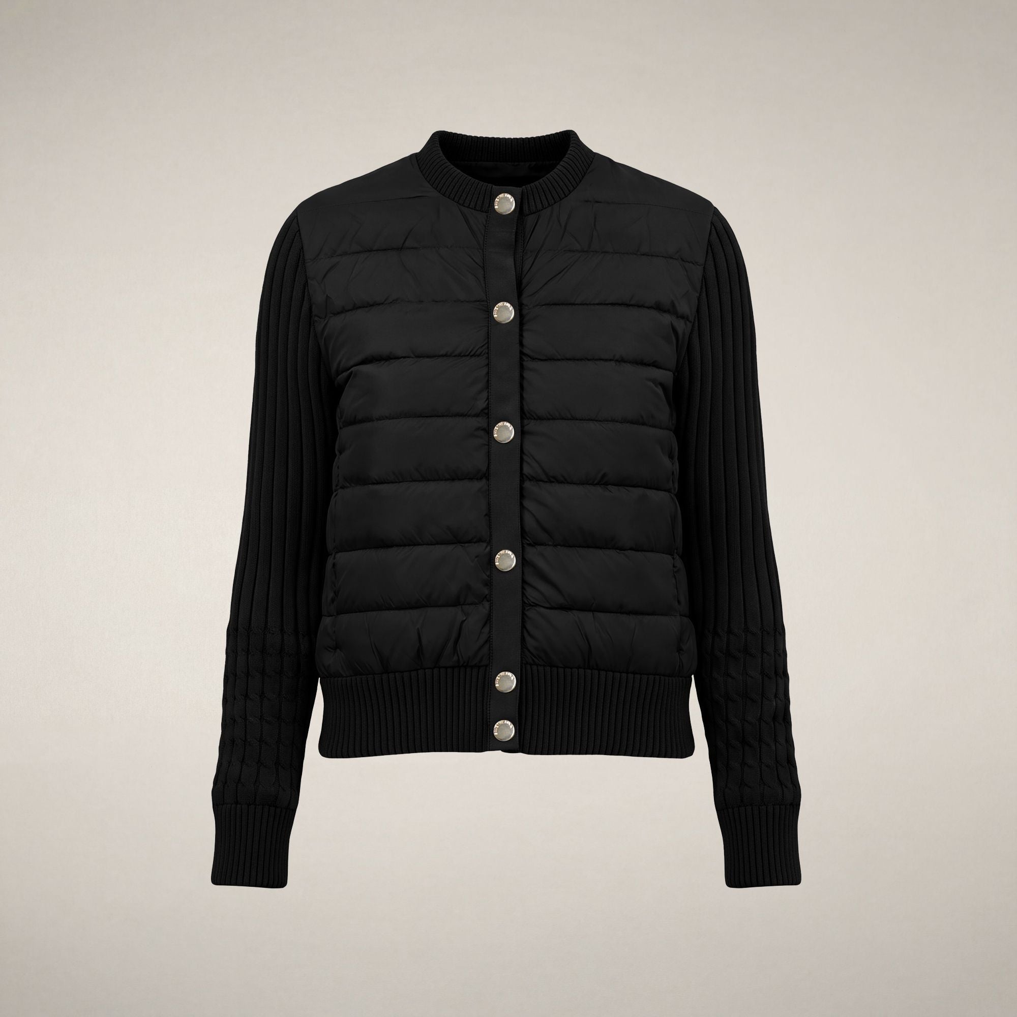 save-the-duck-zelinda-damen-hybrid-steppjacke-strick-schwarz image 3