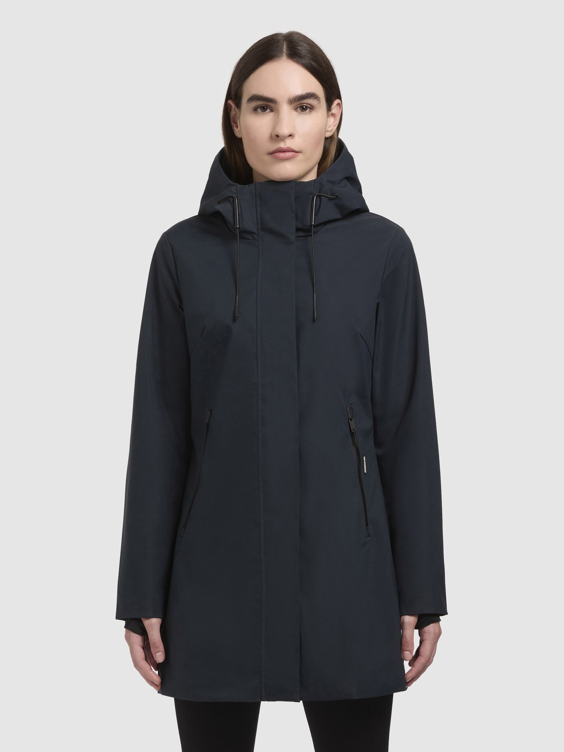 khujo-jacke-izaf3-dunkelblau-damen-regenjacke-wasserabweisend-mit-kapuze image 4